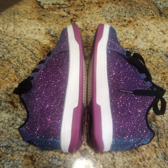 Heelys Girls Split Purple Aqua Skate Shoes Glitter Roller Shoes Size Youth 4 - Picture 6 of 12